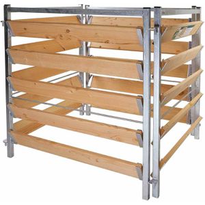 bellissa Komposter 99150 L, natur/ silber, aus Holz und Stahl, 100 x 100 cm, 1000 Liter