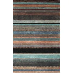 Gabbehteppich Nomad Alameh 170 x 235 cm Wolle Blau, Grau Türkis /