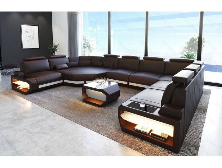 Sofa Asti U-Form in Leder