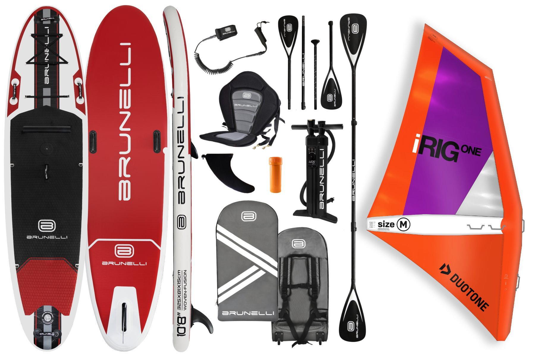 BRUNELLI 10.8 Windsurf SUP Board aufblasbar Stand Up Paddle iRIG M Segel Set