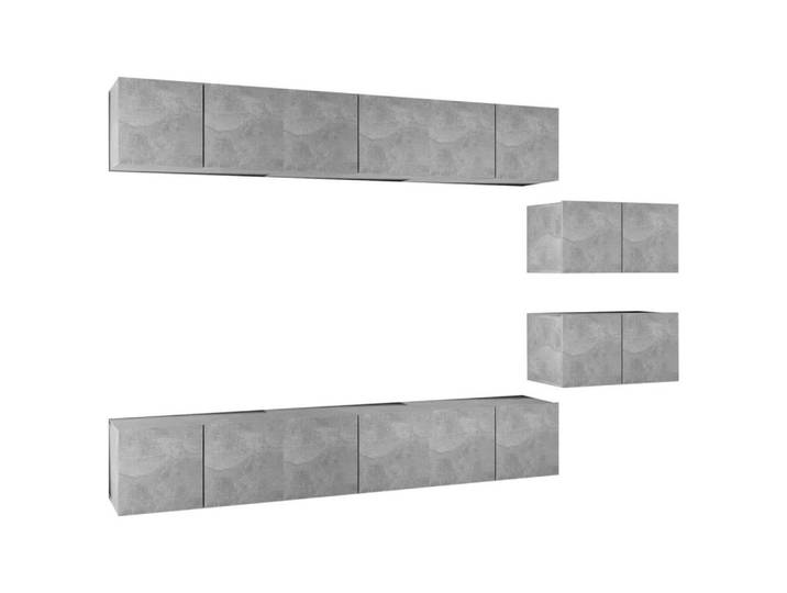 vidaXL TV-Schrank TV-Schränke 8 Stk. Betongrau Holzwerkstoff (8-St)
