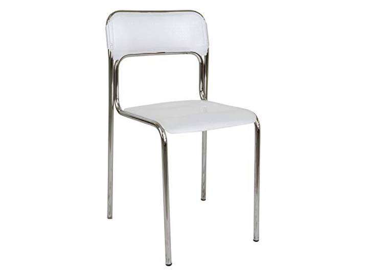 Dmora - Moderner Stuhl aus Metall und Polypropylen, für Esszimmer, Küche oder Wohnzimmer, 43x45h81 cm, Sitzhöhe 48 cm, Farbe Weiß