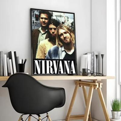 Uplift Treasures Nirvana Rock Band Calligraphy Canvas Poster 1 11.81 15.75 In Frameless