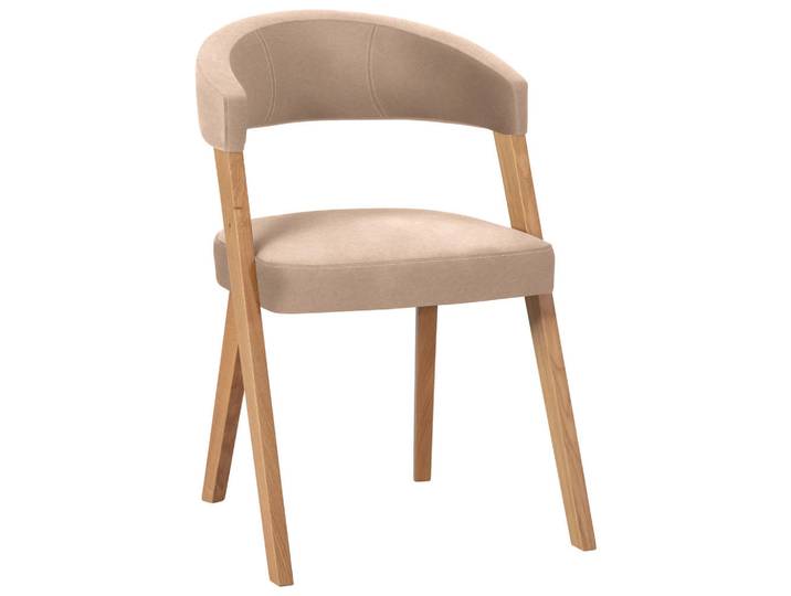 Venda Stuhl, Beige, Wildeiche, Holz, Textil, Wildeiche,Wildeiche, massiv,massiv, Uni, eckig, 56x81x66 cm, Lederauswahl, Stoffauswahl, Esszimmer, Stuhl, Esszimmerstühle