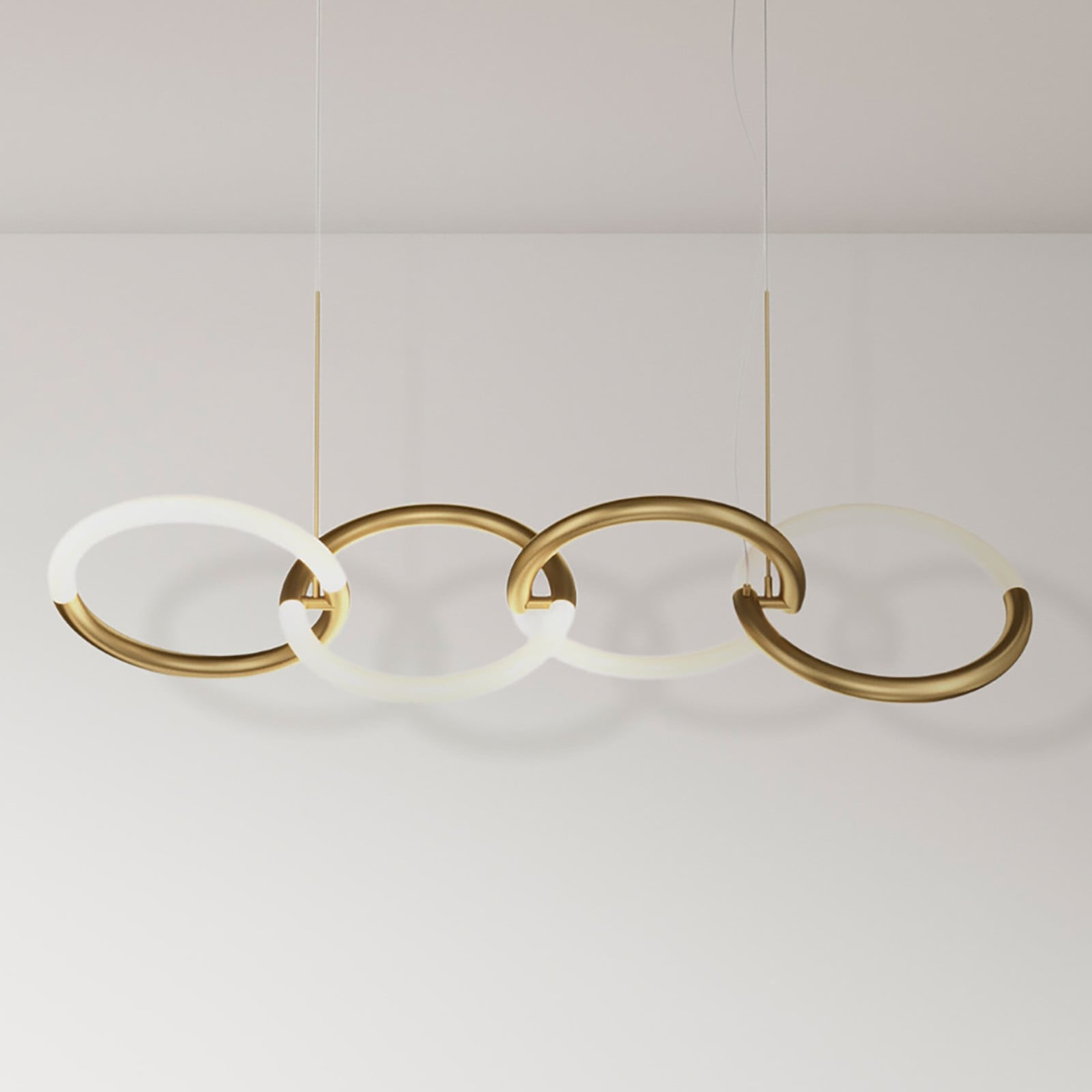 Maytoni Node LED hanglamp, goud/messing, modern ringvormig ontwerp, warm wit licht