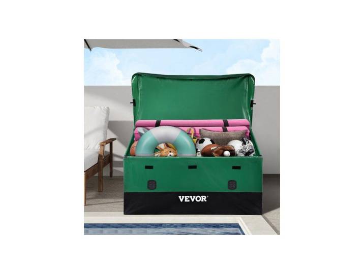 Boîte de Rangement Extérieur 660 L Coffre de Stockage Jardin Étanche Cadre Galvanisé Bâche PE Garder Outils Garage Jouets