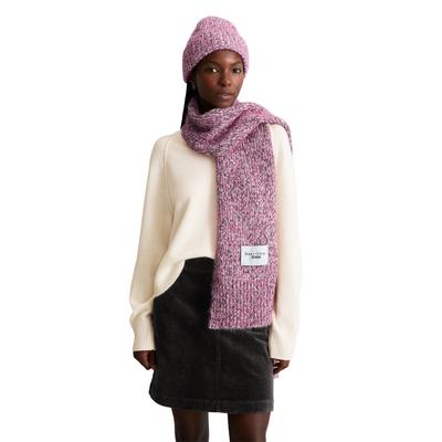 Schal MARC O'POLO DENIM, Damen, medium pink_multi, Strick, Wollmischung, Modetücher Schal, aus meliertem Schurwoll-Mix