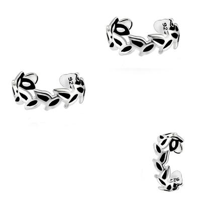 Paar Ohrklemmen FIRETTI "Schmuck Geschenk Silber 925 Ohrschmuck Ear Cuff", schwarz (silberfarben, schwarz), Ohrringe, Damen, 10mm, Silber 925 (Sterlingsilber), Made in Germany