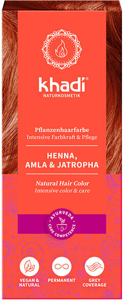Khadi Natural Hair Dye 100 gr Henna. Amla and Jatropha