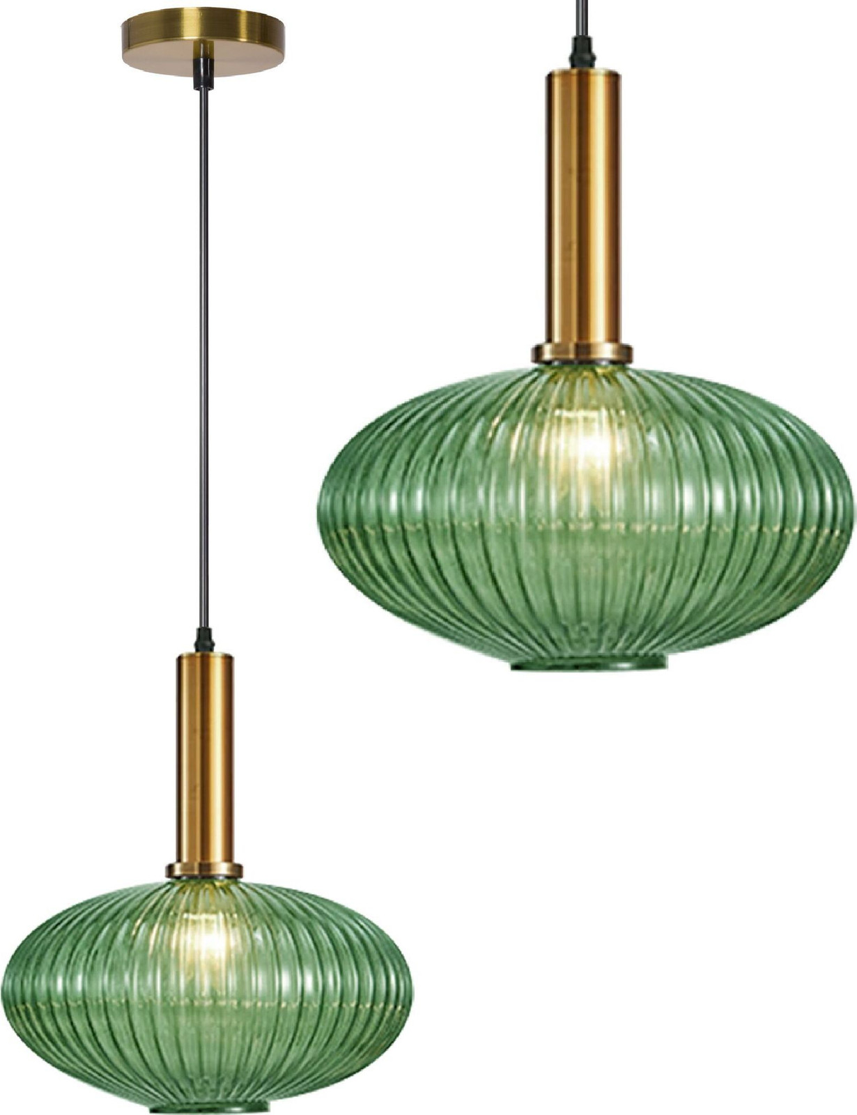 Toolight Hanglamp Glas Groen APP465-1CP