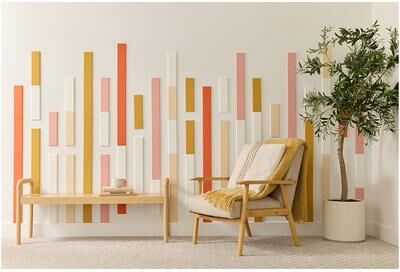 Felt Right Peach Bamboo   Sound Dampening Pinnable Tiles