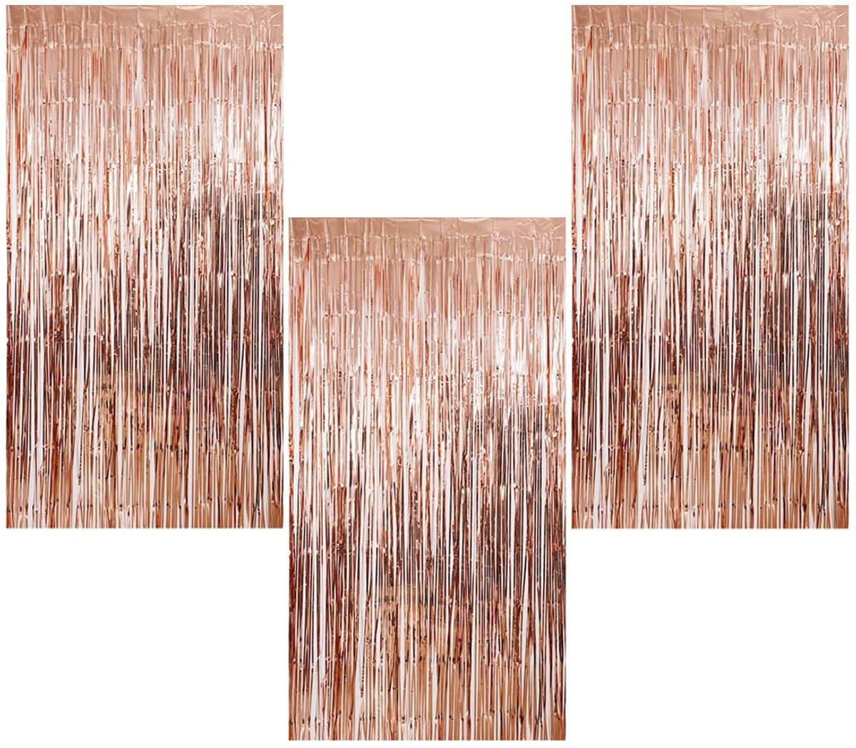 Solidchoice - Set van 3 verjaardagsgordijnen in roségoud voor decoratie