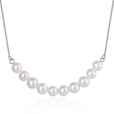 Perlenkette AILORIA "Halskette MIYAKO", Damen, silber, Halsketten Perlenkette
