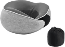 Inspire Essentials ComfyGlide U Shaped Travel Neck Pillow For Airplane And Road Trips light Gray