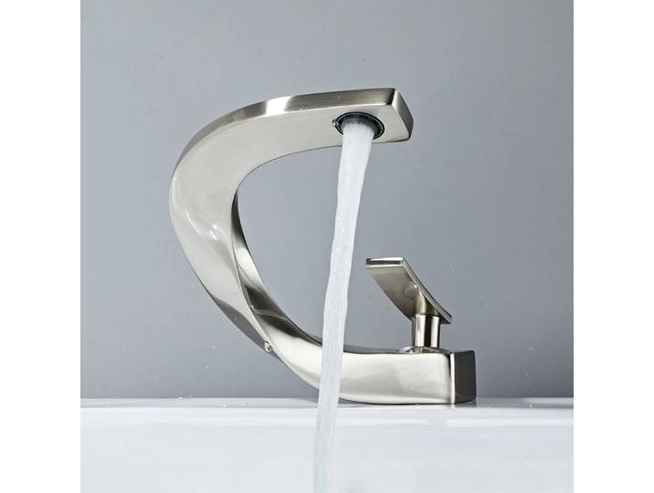 Robinets de lavabo de salle de bains modernes, mitigeur de lavabo en laiton, poignée unique, trou unique, grue élégante pour salle de bains