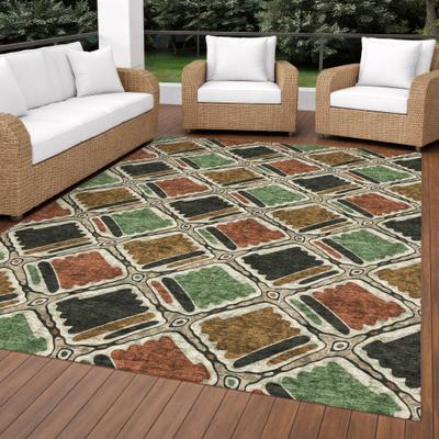 Addison Rugs Machine Washable Indoor/ Outdoor Modern Trellis Edina Chantille Rug