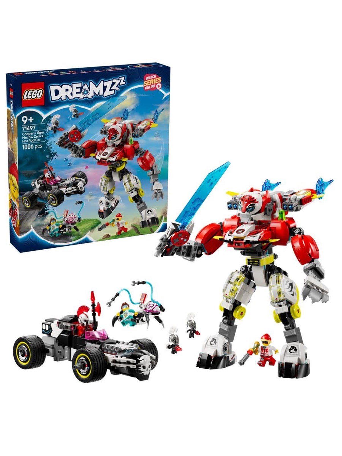 LEGO DREAMZzz 71497 Coopers Tiger-Mech und Zero's Hot Rod Auto