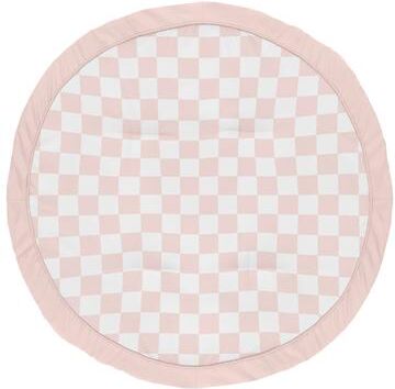 Sweet Jojo Designs Pink Gingham Checkered Plaid Girl Baby Tummy Time Playmat - Vintage Classic Checkerboard Geometric Minimalist
