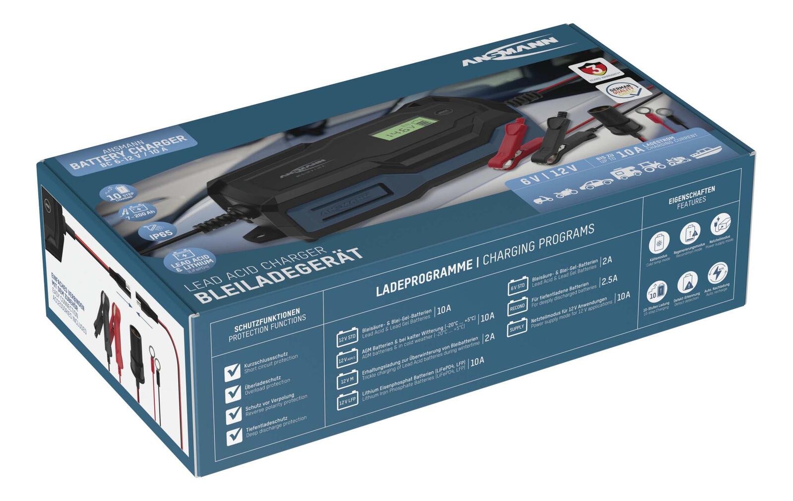 ANSMANN Autobatterie-Ladegerät BC 6-12V, 10A 1001-0146