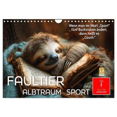 Faultier - Albtraum Sport (Wandkalender 2027 DIN A4 quer), CALVENDO Monatskalender