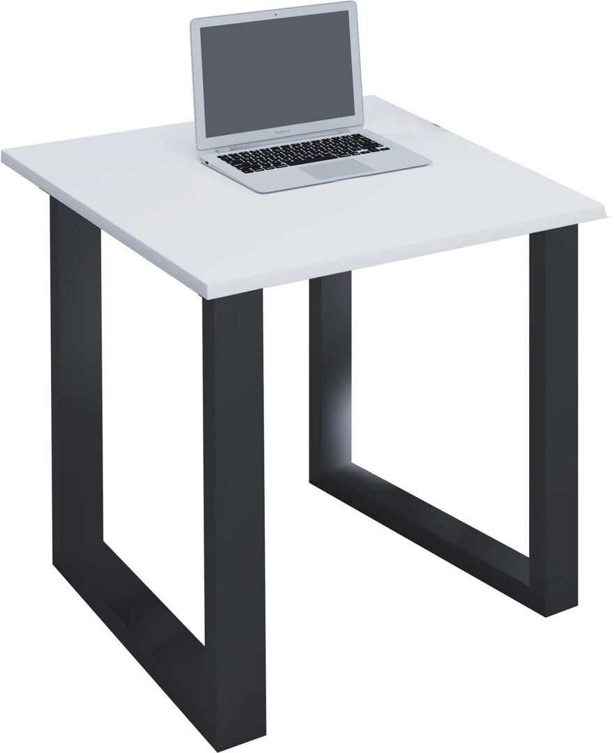 17 Stories Raisha Iron Writing Desk White 76cm H x 80cm W x 50cm D