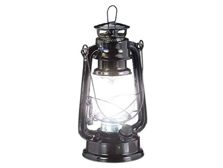 Relaxdays\, Noire Lanterne tempête LED\, retro comme décoration de fenêtre ou lampe jardin\, à piles