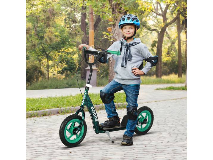 AIYAPLAY Scooter Enfant Grandes Roues 6-12 Ans Vert