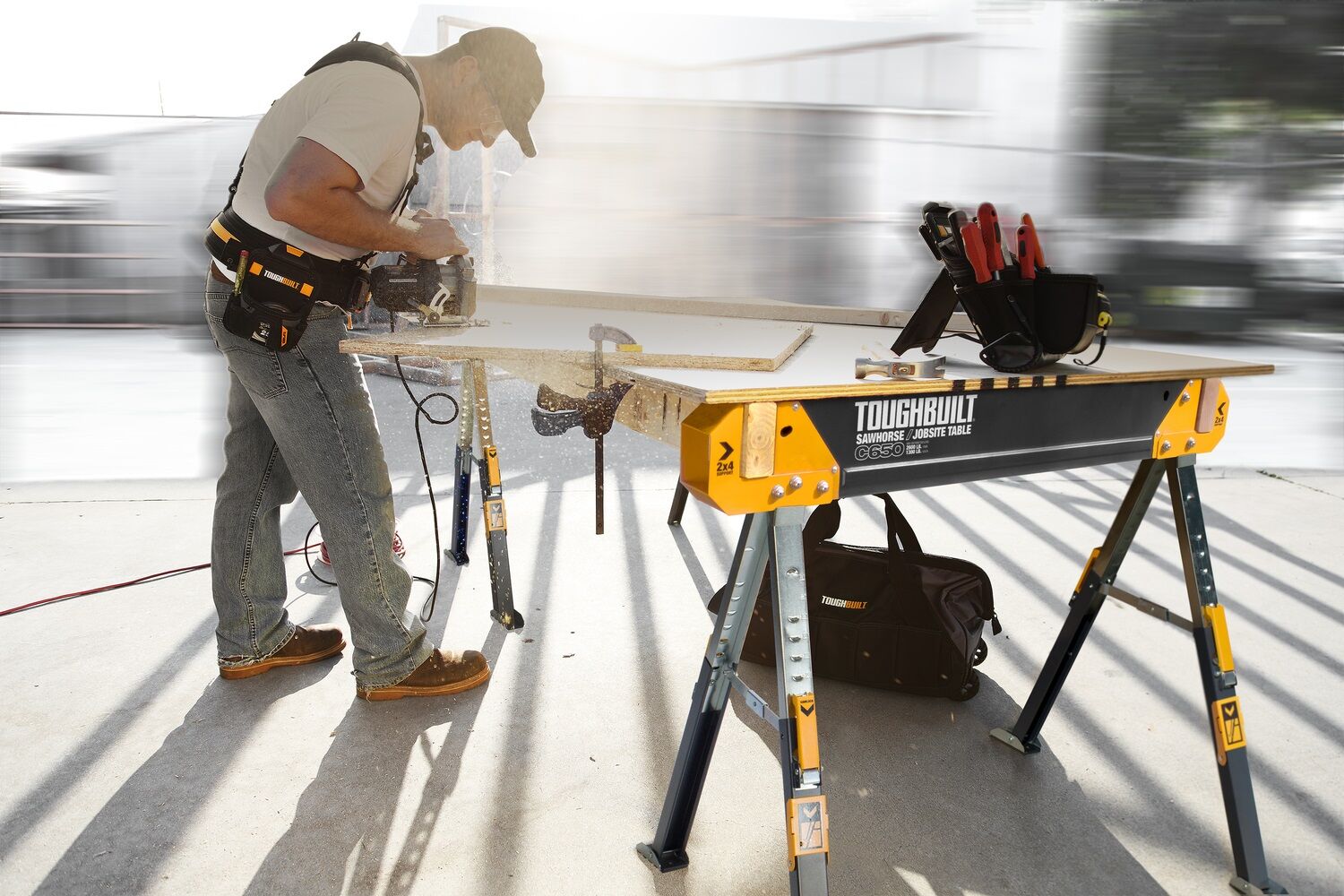 TOUGHBUILT INDUSTRIES Pack de 2 tréteaux-table de chantier C650 TOUGHBUILT TB-C650-2