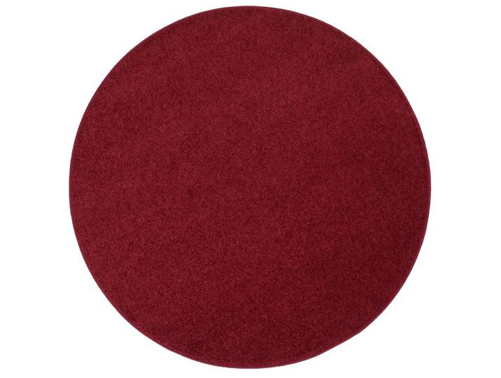 Tapis rond en velours vin rouge 200x200 cm
