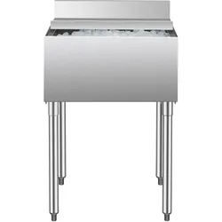 VEVOR kommerzieller Eisbehälter 61 L Untertheken-Eisbehälter (610 x 482 x 937 mm) Edelstahl-Eisbox mit Schiebedeckel & verstellbaren Kugelfüßen, Kühlwagen für Bar Restaurant Küche Silber