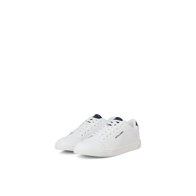 Sneaker JACK & JONES "JFWBOSLEY", Herren, Gr. 42, Textil, weiß (weiß, navy), Lederimitat, Schuhe Sneaker, mit heller Laufsohle