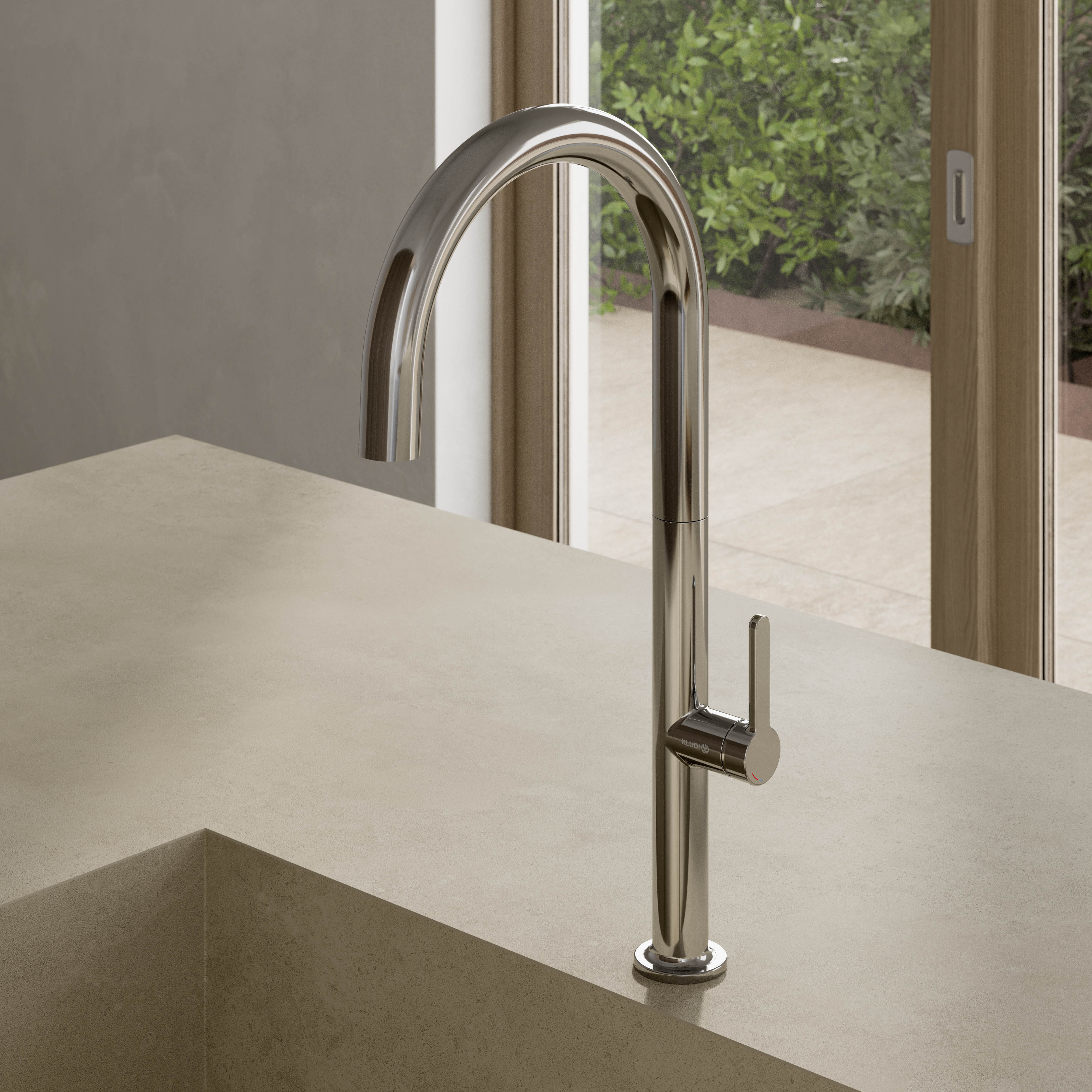 Robinet de cuisine Kludi AUREA 558030575 à commande latérale, chromé