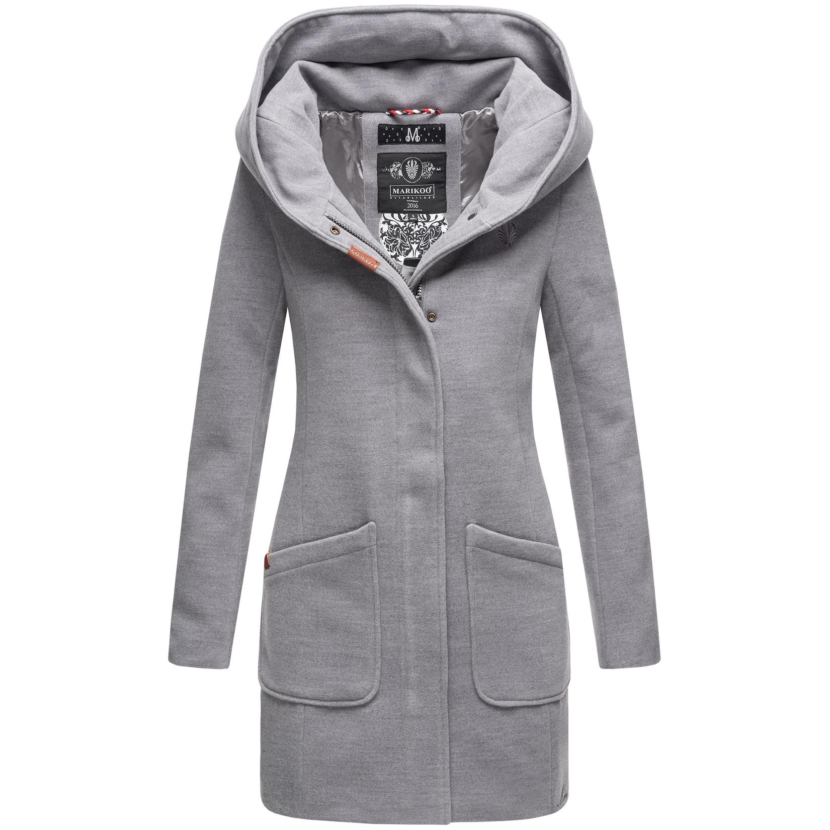 MARIKOO Damen Hochwertiger Wintermantel Mantel Trenchcoat Mit Kapuze Maikoo