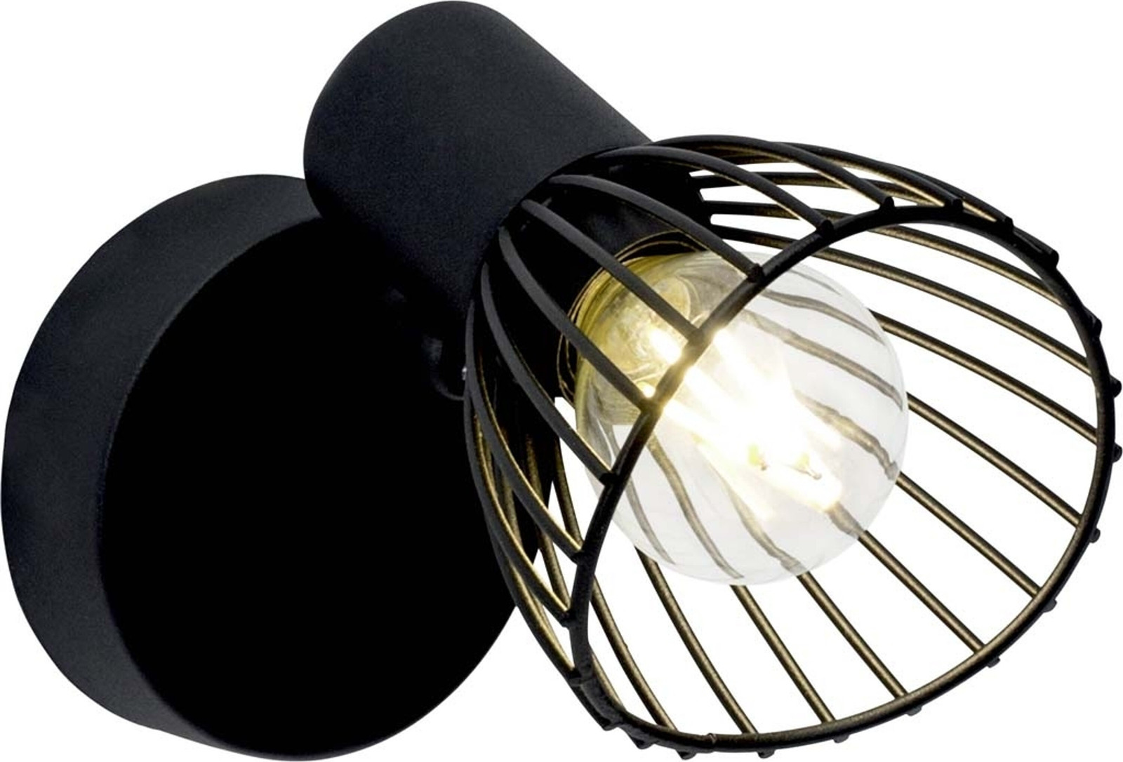 Brilliant Elhi wandspot zwart metalen industrieel design