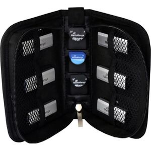 MediaRange USB-Stick-Tasche BOX98, schwarz, aus Nylon, mit Reißverschluss, für 6 USB-Sticks & 3 SD-Karten