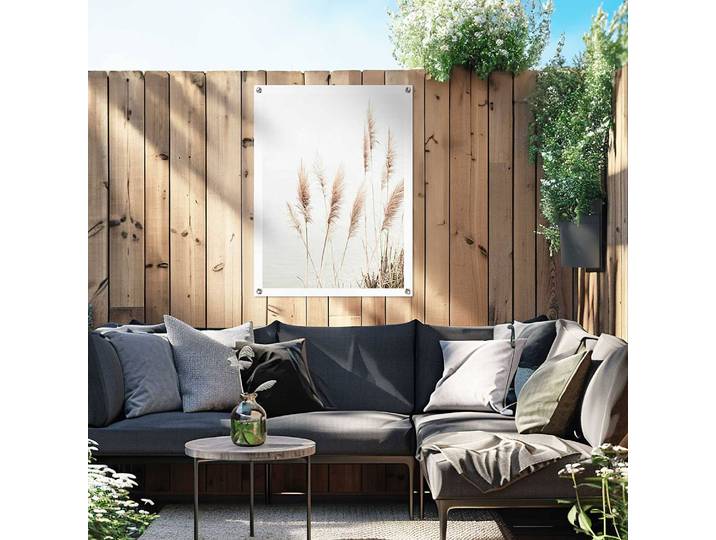 Poster extérieur Herbe de pampa PVC Beige/Beige 60 x 80 x 0cm