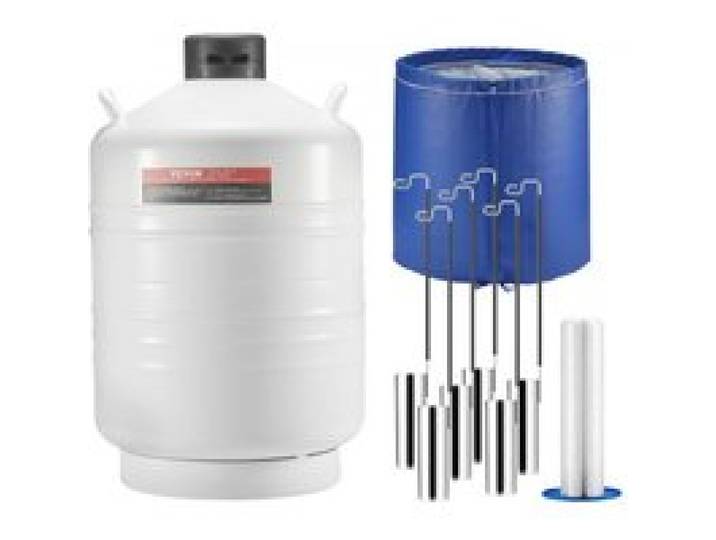 VEVOR Flüssigstickstofftank, 30 l Flüssigstickstoffbehälter aus Aluminiumlegierung, LN2-Tank-Dewar mit 6 Kanistern und Tragetasche mit Riemen, Kryogener Tank für die Schönheitsindustrie, Samenkonservierung, wissenschaftlich
