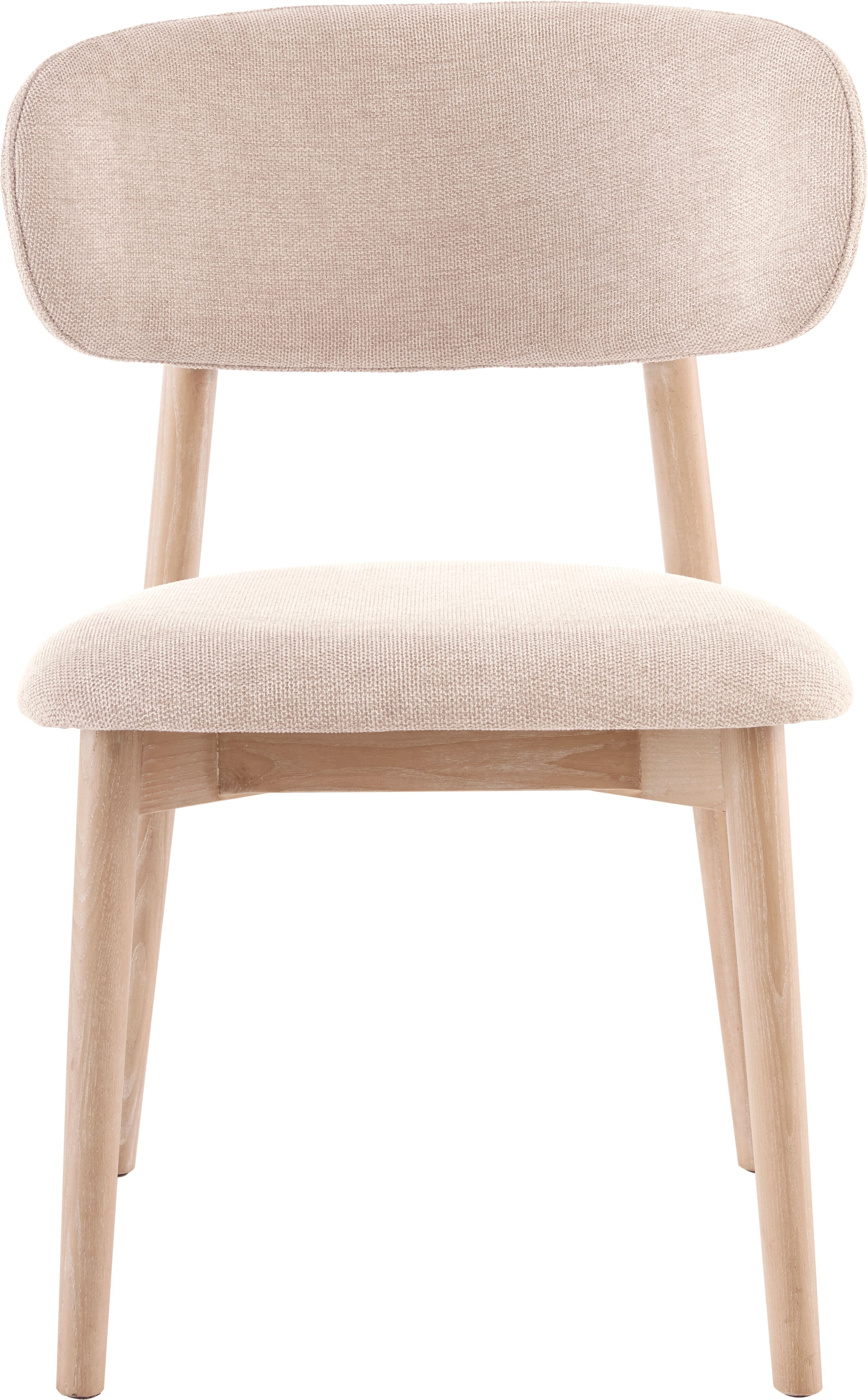 4-Fussstuhl HOMSY BY ANA JOHNSON "Elmys", beige (cream, natur, cream), B:54cm H:81cm T:47cm, MDF, Massivholz, Polyester, Stühle, 4-Fussstuhl cream, natur, cream B/H/T: 54cm x 81cm x 47cm, 2 Stk., Struktur
