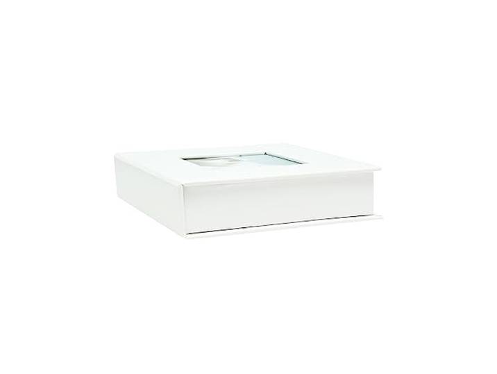 Deknudt fotoalbum, leer of -box, kunstleer, wit, 8 X8 cm