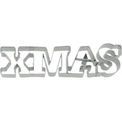 BIRKMANN Ausstechform Schriftzug Xmas, mit Innenprägung, Ausstecher, Plätzchenform, Keks, Plätzchen, Edelstahl, 14 cm, 198869