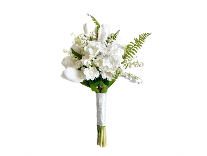 Bouquet de mariée coréen, bouquet de simulation de tulipes et d'hortensias, certificat du couple et fleur de simulation photo