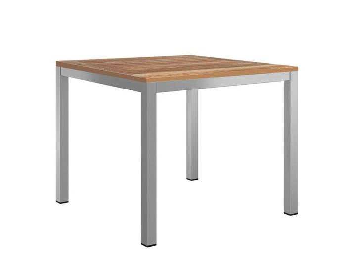 OUTLIV. Gartentisch 90x90cm Edelstahl/Teak Hellgrau
