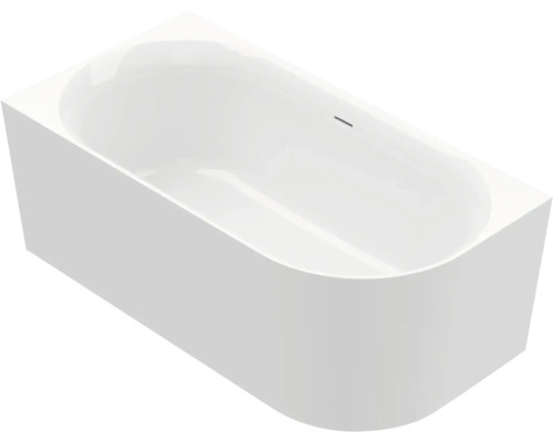OTTOFOND Badewanne Afinar Corner XS 80 x 155 cm rechte Ecke abgerundet weiß glänzend 703940