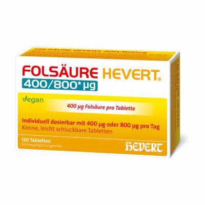 Hevert-Arzneimittel GmbH & Co. KG FOLSÄURE HEVERT 400/800 µg Tabletten 120 St 20584629
