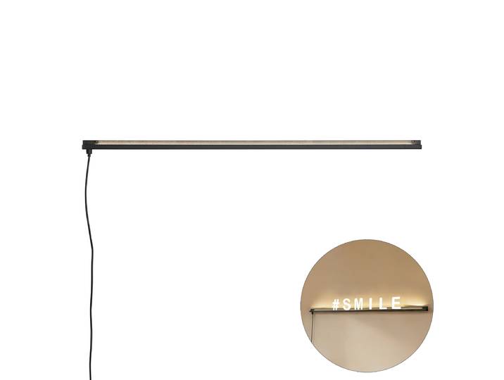 Applique murale moderne noire avec LED - Letterbox