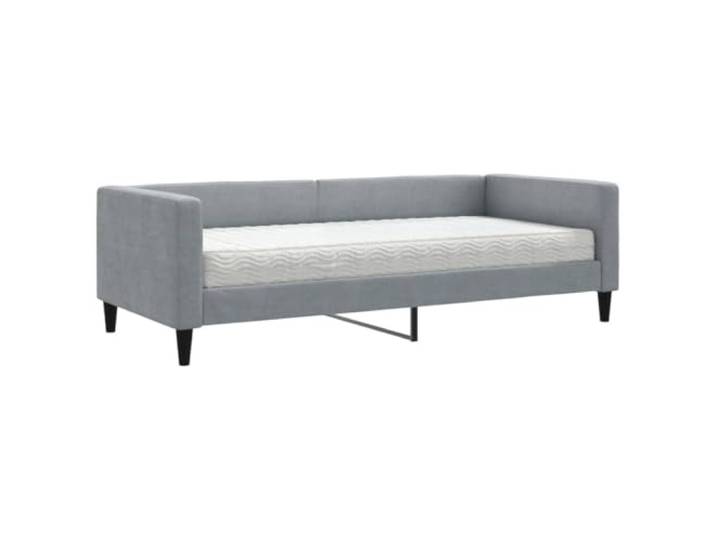 vidaXL Tagesbett mit Matratze Hellgrau 90x200 cm Stoff