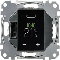 Temperaturregler-Einsatz mit Touch-Display, programmierbar, Universal, MEG5776-0000, Heizungsthermostat schwarz, Retail