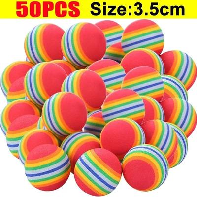 Uplift Picks Interactive Pet Toy Balls Soft Rainbow EVA Jumping Balls For Cats And Dogs Training Play Toys 50 Pcs