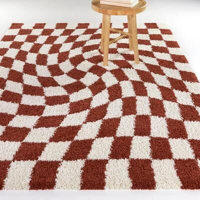 Balta Rugs Luther Abstract Checkered Modern Shag Area Rug