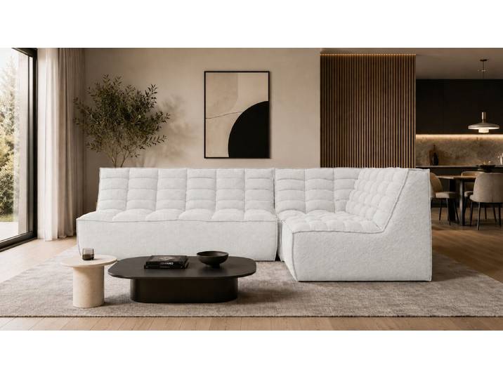 Kaiser Möbel Ecksofa L Mini aus POP-Plüschstoff, LAZY